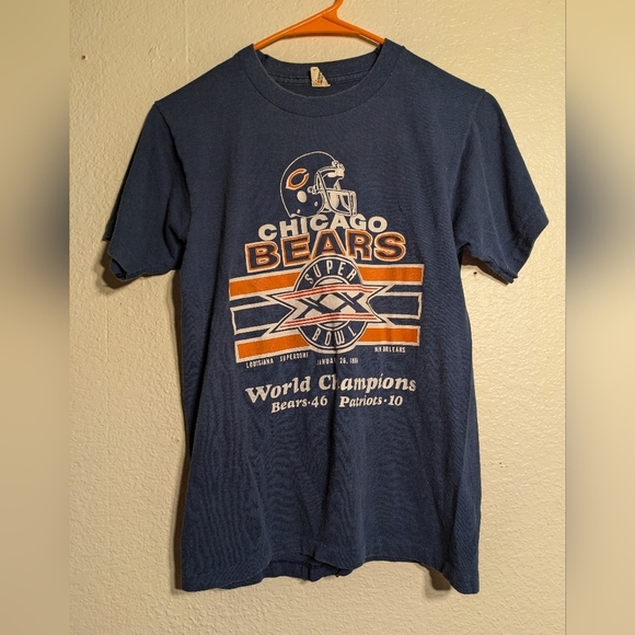 Screen Stars Chicago Bears Super Bowl XX T-Shirt 1986 Pre-owned Size Small - Picture 1 of 12